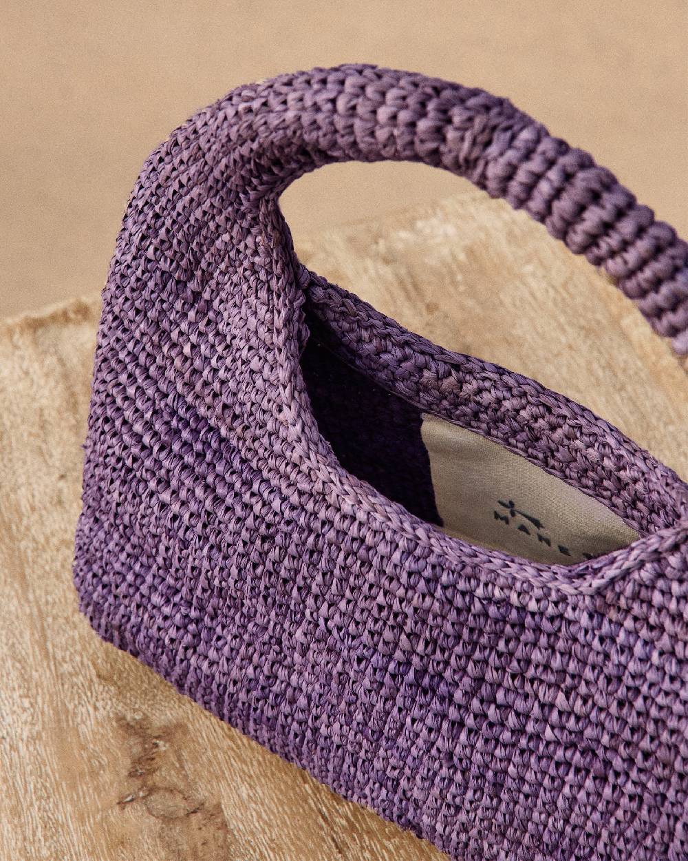 Manebí Raffia Halfmoon Bag - Summer Purple Moda