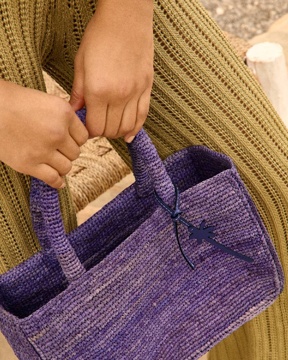 Manebí Raffia Sunset Bag Small - Summer Purple 2025