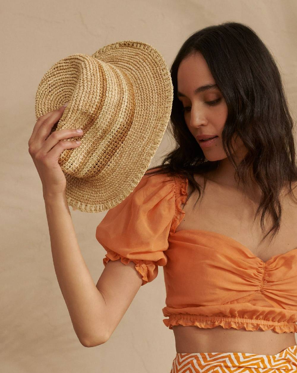 Manebí Raffia Panama Hat - Striped Striped In Linea