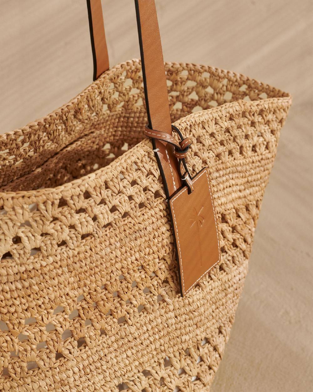Manebí Weaving Raffia \u0026 Leather Basket Bag - Leather Tag Shopping Online