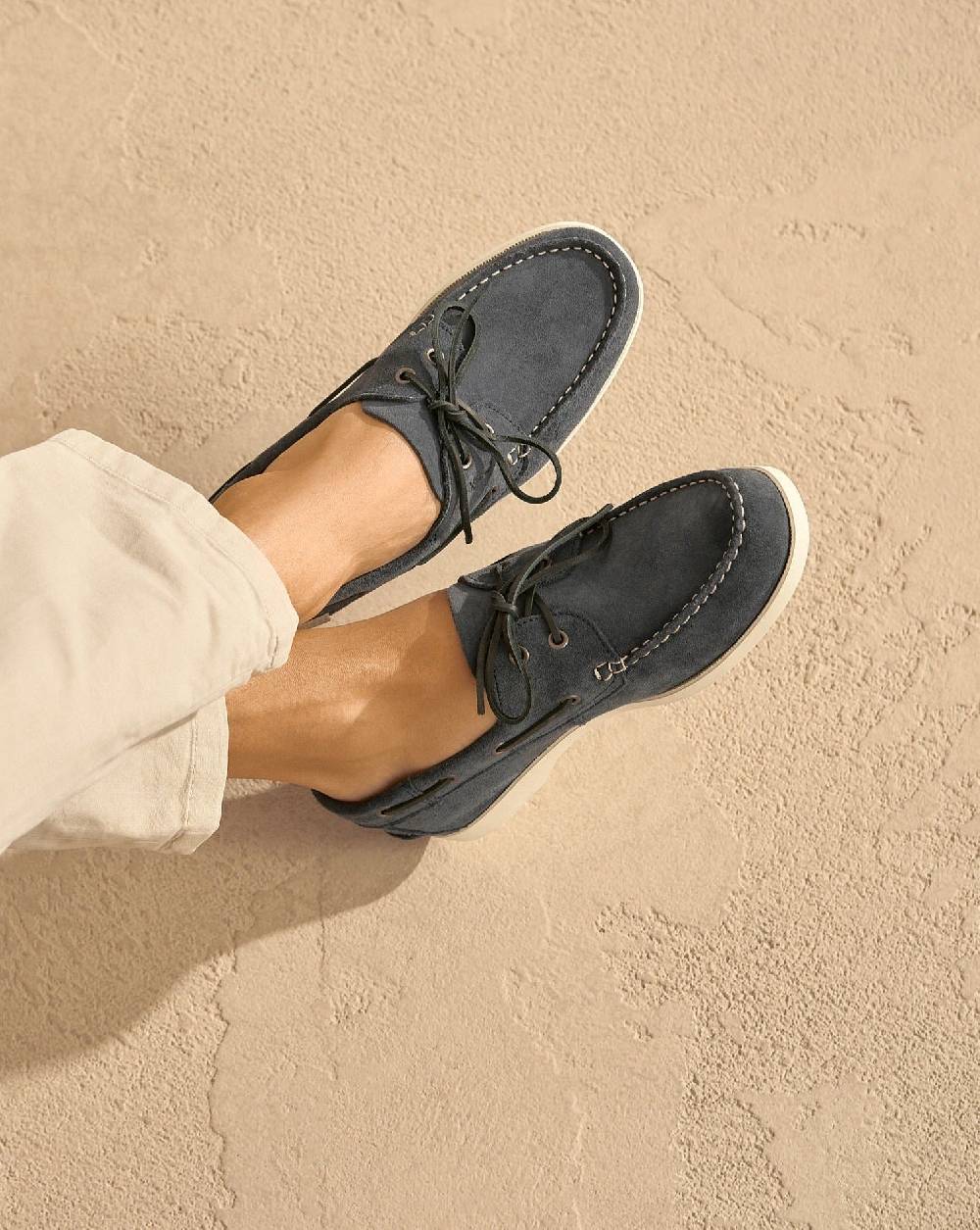 Manebí Suede Boat-Shoes - Hamptons Patriot Blue Sconto
