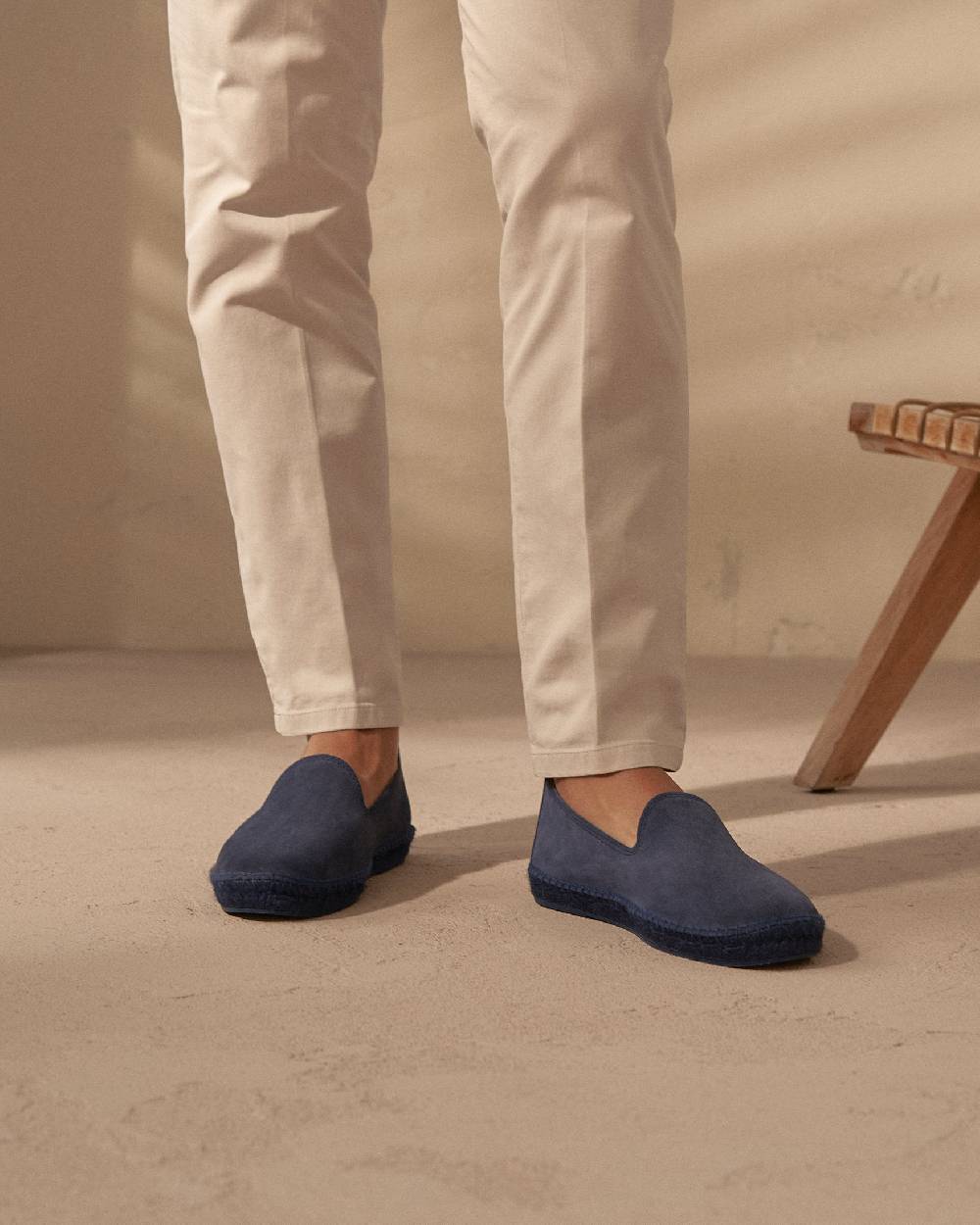 Manebí Espadrillas flat in pelle scamosciata - Hamptons -Patriot Blu ton sur ton Online