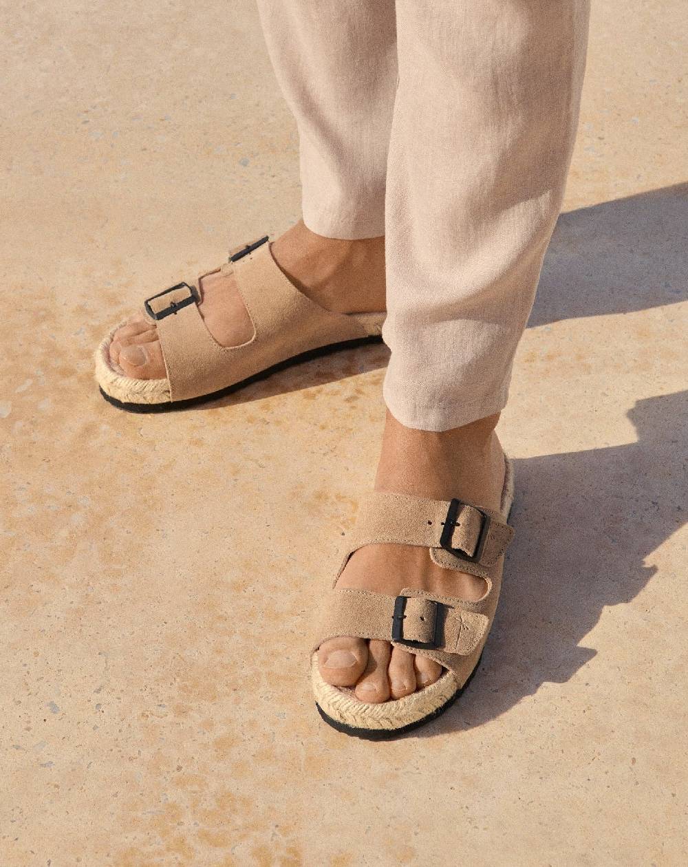 Manebí Suede Nordic Sandals - Hamptons Vintage Taupe In Saldo