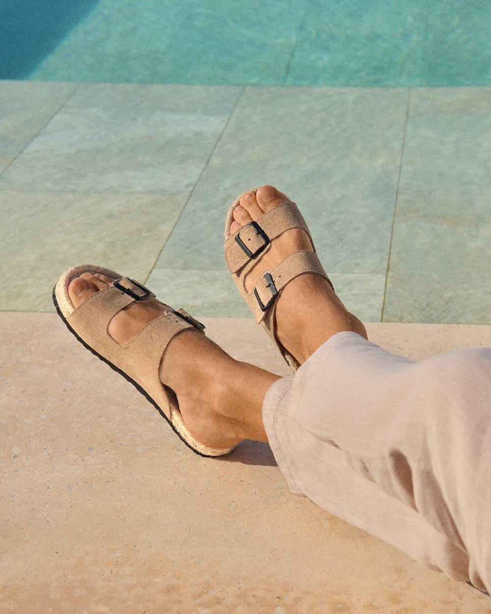 Manebí Suede Nordic Sandals - Hamptons Vintage Taupe In Saldo