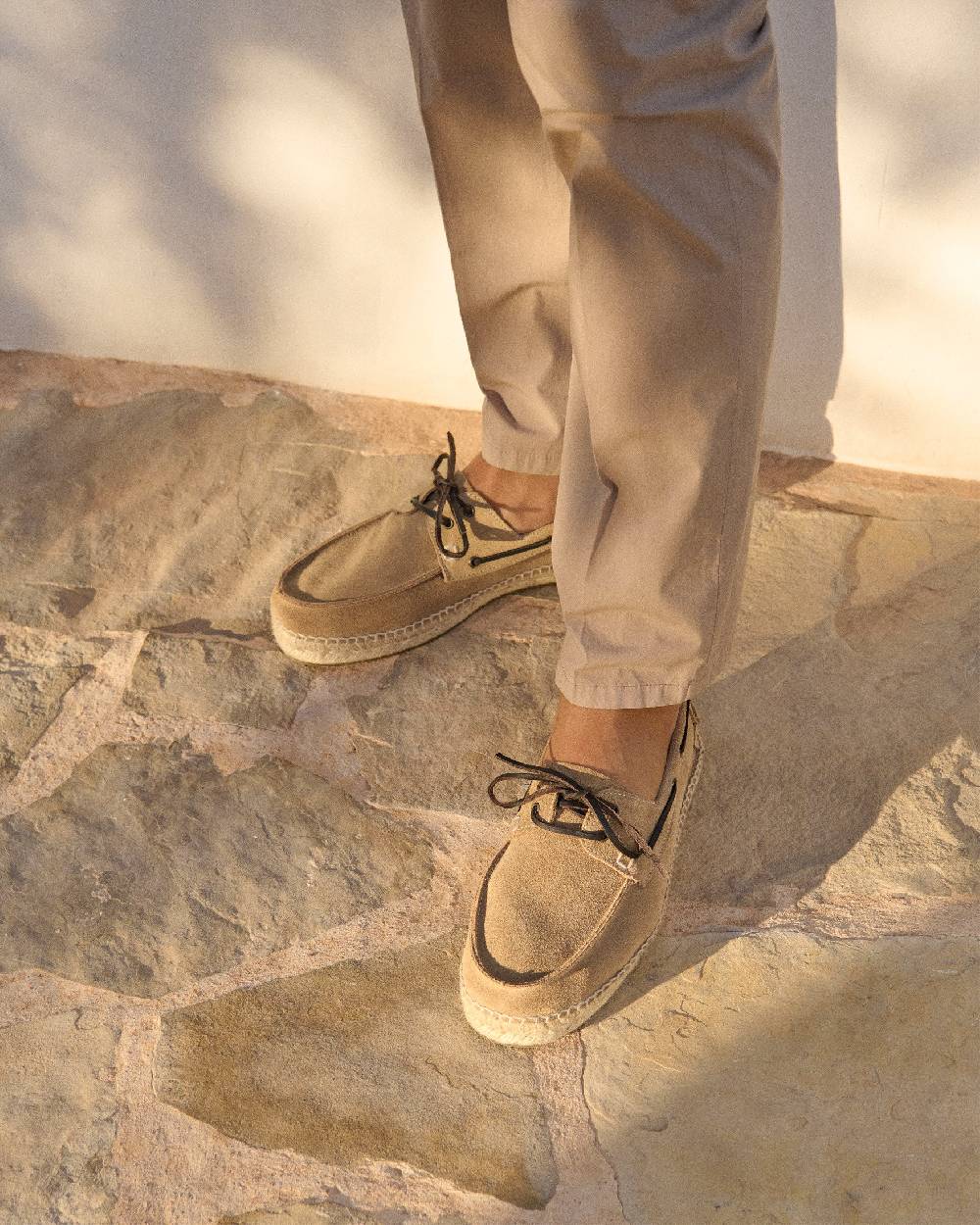 Manebí Scarpe da barca - Hamptons - Washed Beige Italia