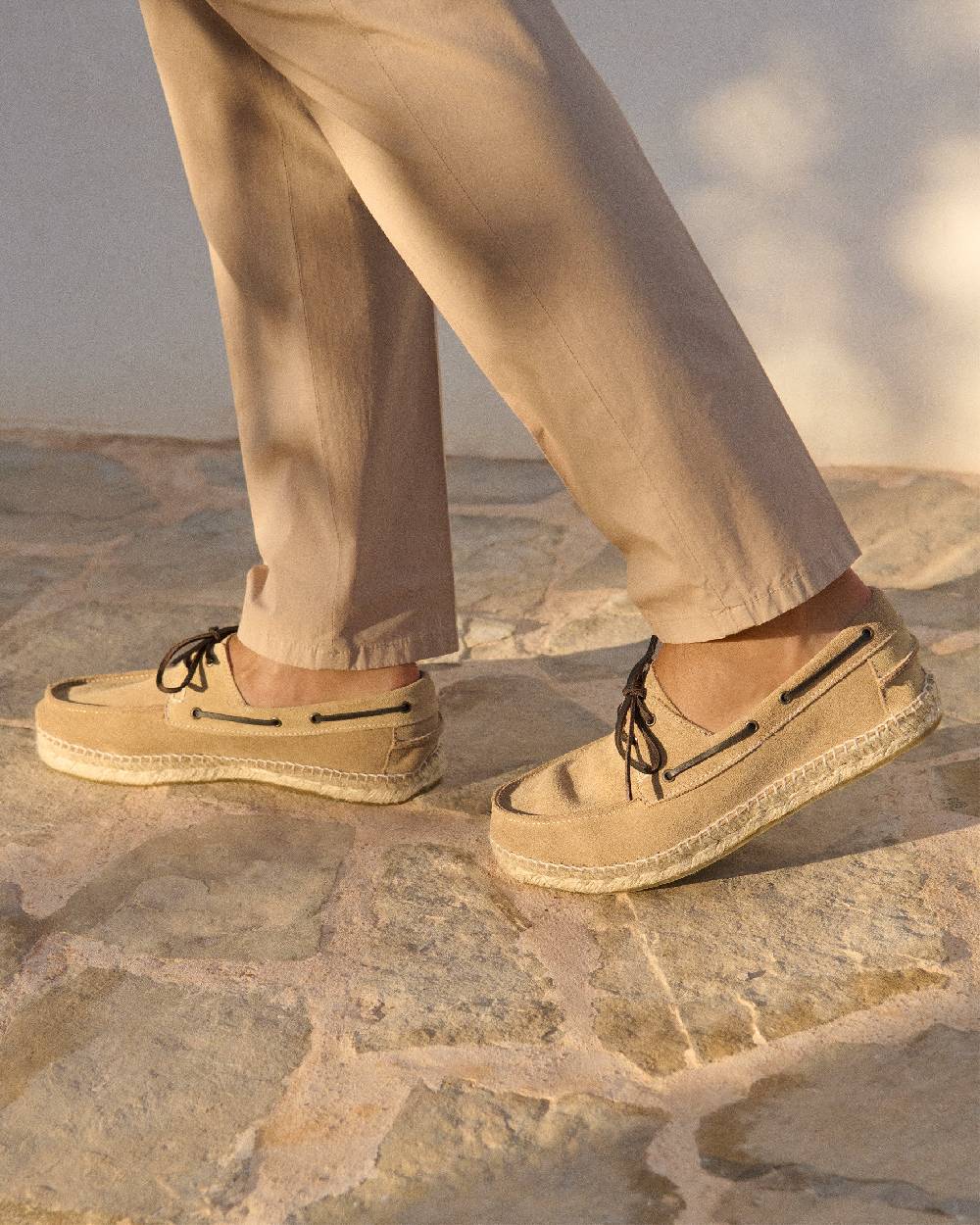Manebí Scarpe da barca - Hamptons - Washed Beige Italia