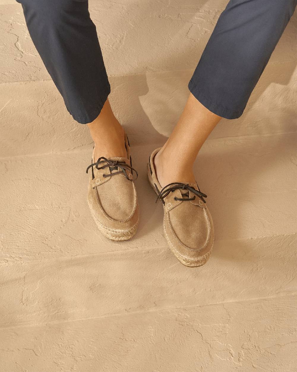 Manebí Scarpe da barca - Hamptons - Washed Beige Italia