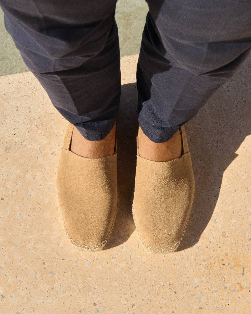 Manebí Suede Square Toe Espadrilles - Hamptons Washed Beige In Linea