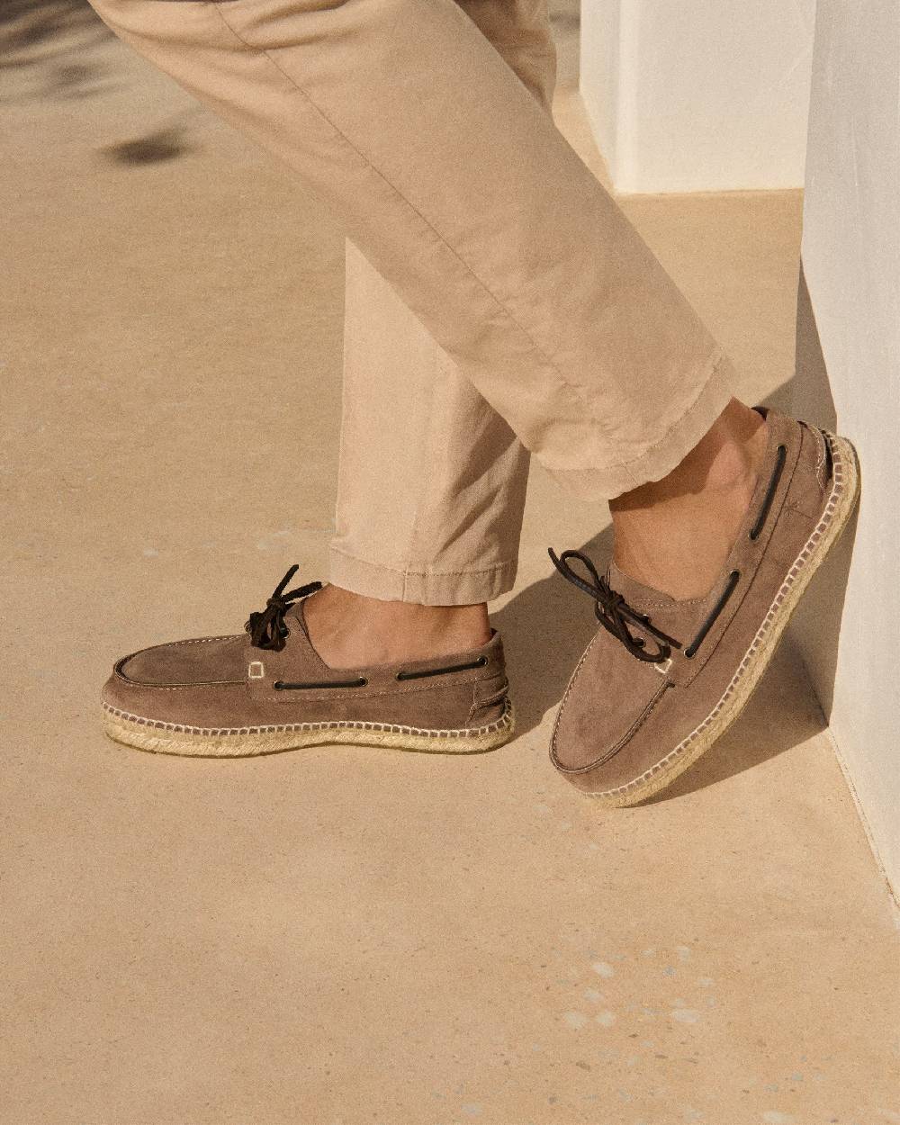 Manebí Suede Boat-Shoes Espadrilles - Hamptons Dark Moka Qualità