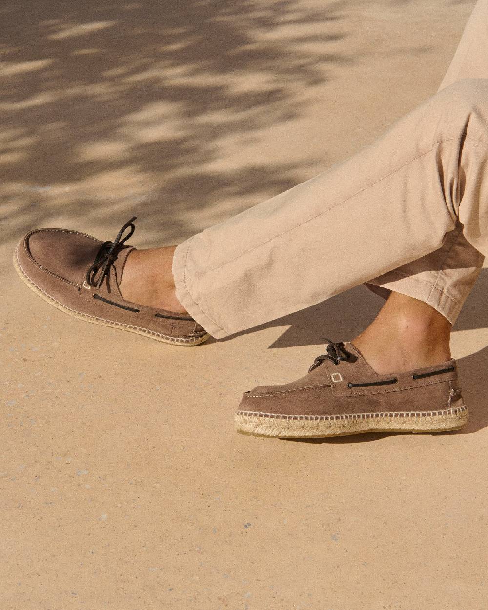 Manebí Suede Boat-Shoes Espadrilles - Hamptons Dark Moka Qualità