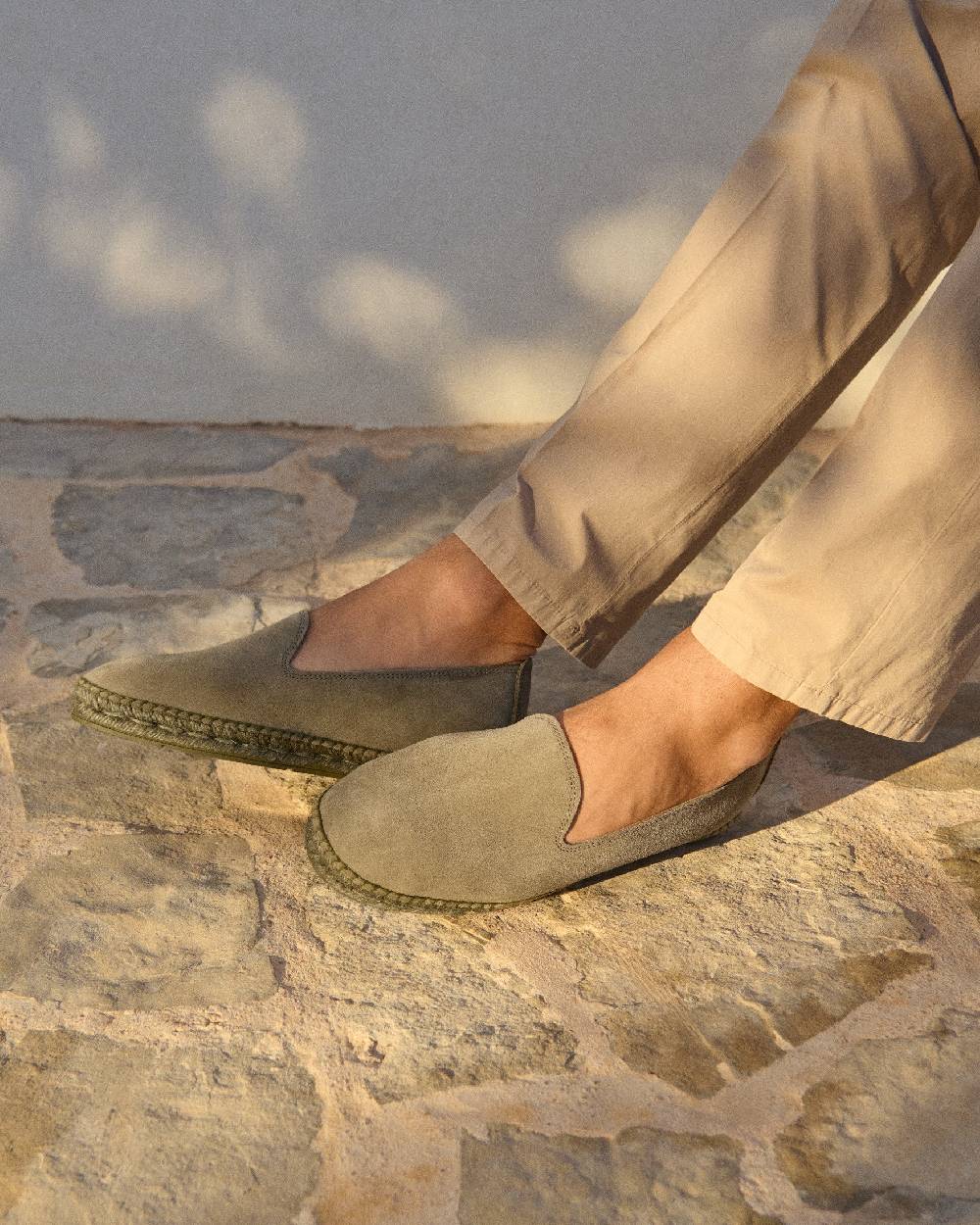 Manebí Espadrillas flat in pelle scamosciata - Hamptons - Forest On Tone Negozi Online