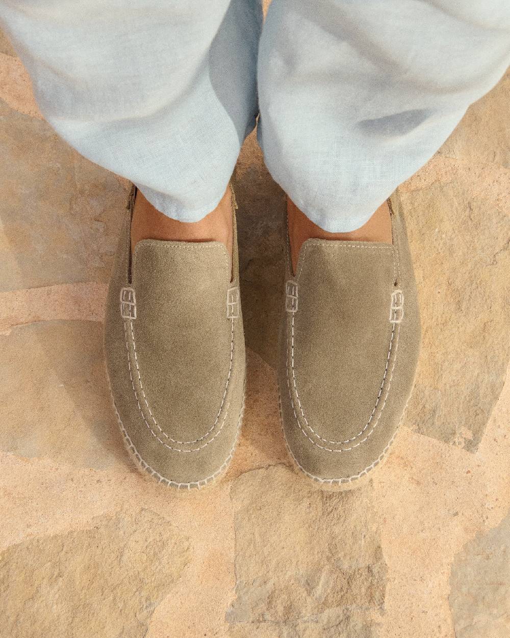 Manebí Mocassini Traveler Espadrillas in pelle scamosciata- Hamptons - Forest Consegna Veloce