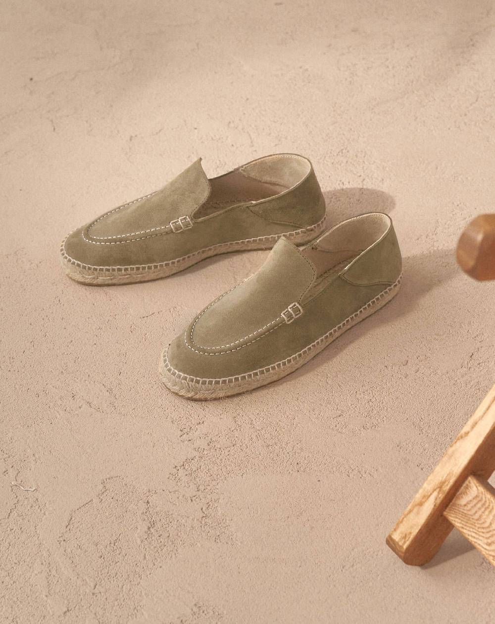 Manebí Mocassini Traveler Espadrillas in pelle scamosciata- Hamptons - Forest Consegna Veloce