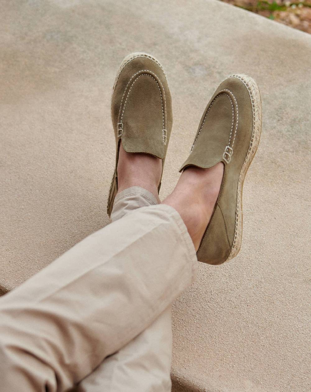 Manebí Mocassini Traveler Espadrillas in pelle scamosciata- Hamptons - Forest Consegna Veloce