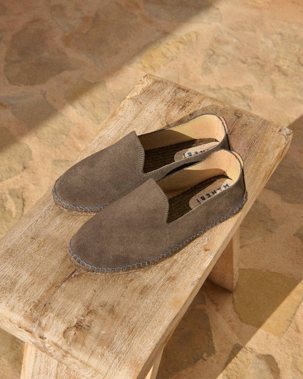 Manebí Espadrillas flat in pelle scamosciata - Hamptons - Carbon Grey ton sur ton Fino Al -60%