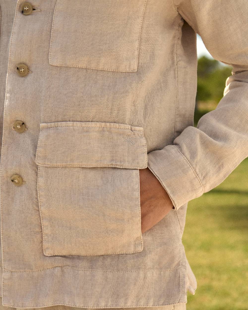 Manebí Irish Linen Savana Jacket - Kaki Beige Novità