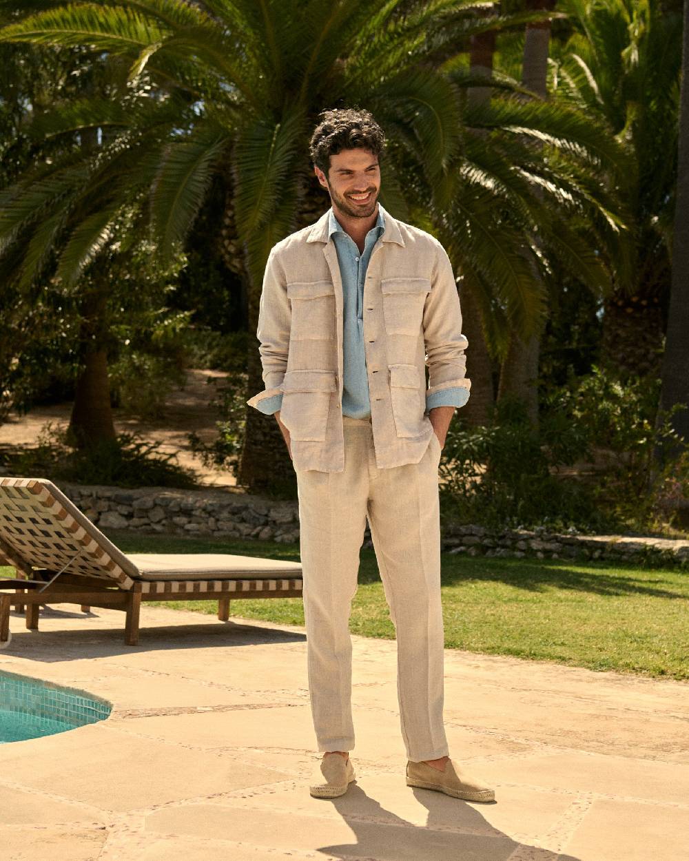 Manebí Irish Linen Savana Trousers - Kaki Beige Presa