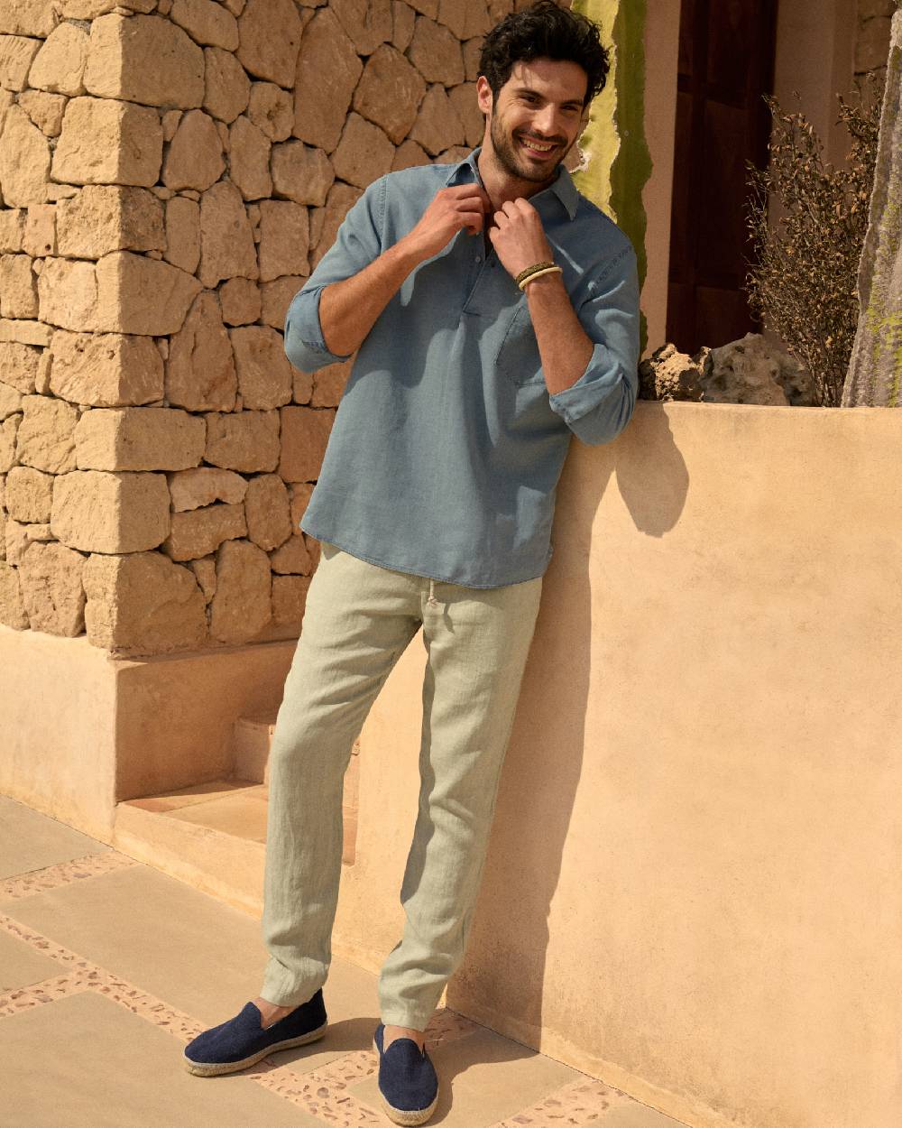 Manebí Lenim: Linen Denim|Nassau Polo Shirt Sconto