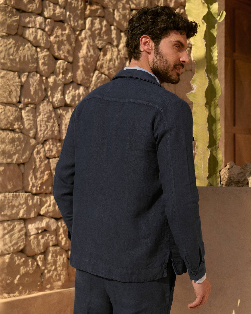 Manebí Irish Linen Savana Jacket - Night Blue Online