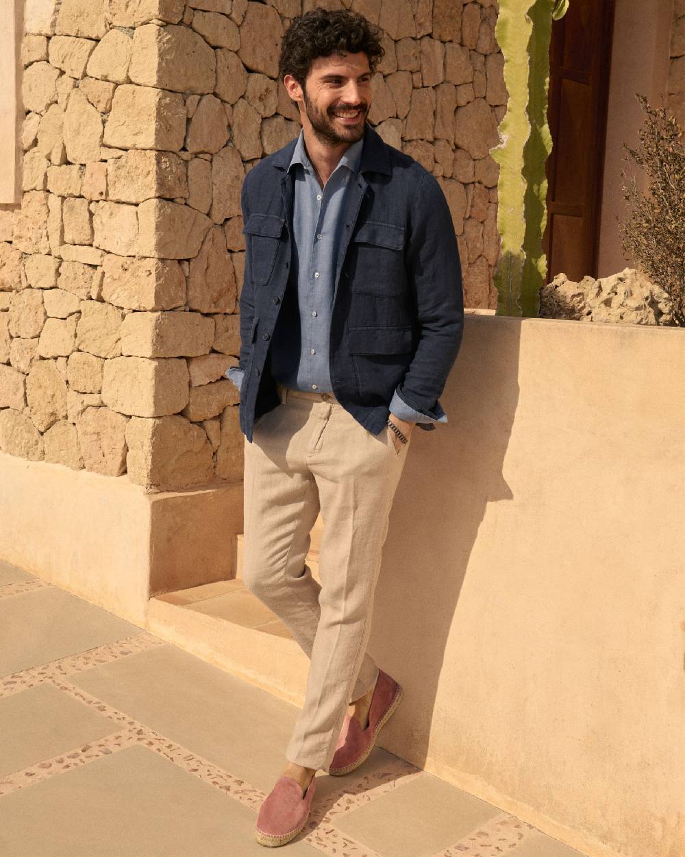 Manebí Irish Linen Savana Jacket - Night Blue Online