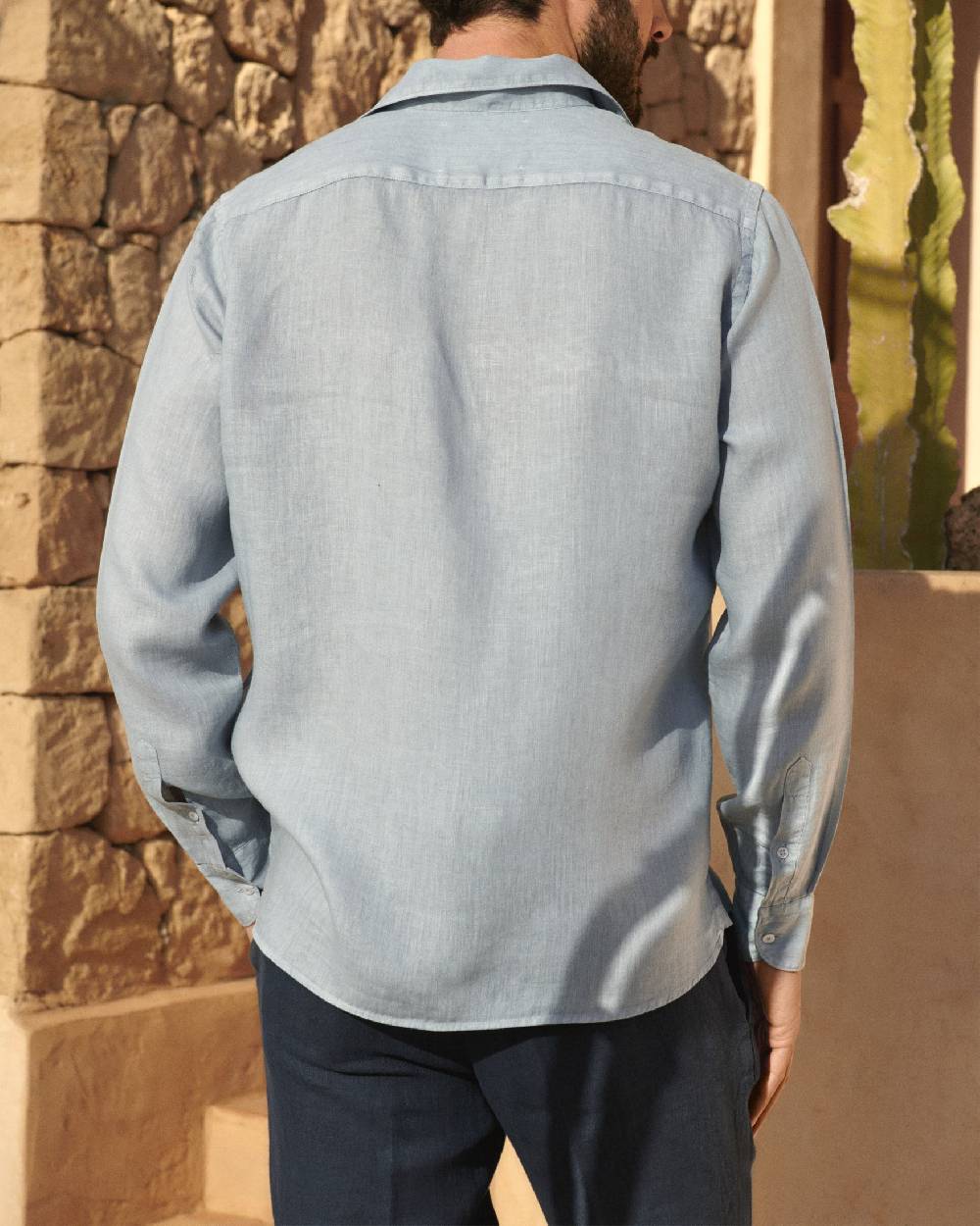 Manebí Washed Linen Panama Shirt - Grey Blue Outlet