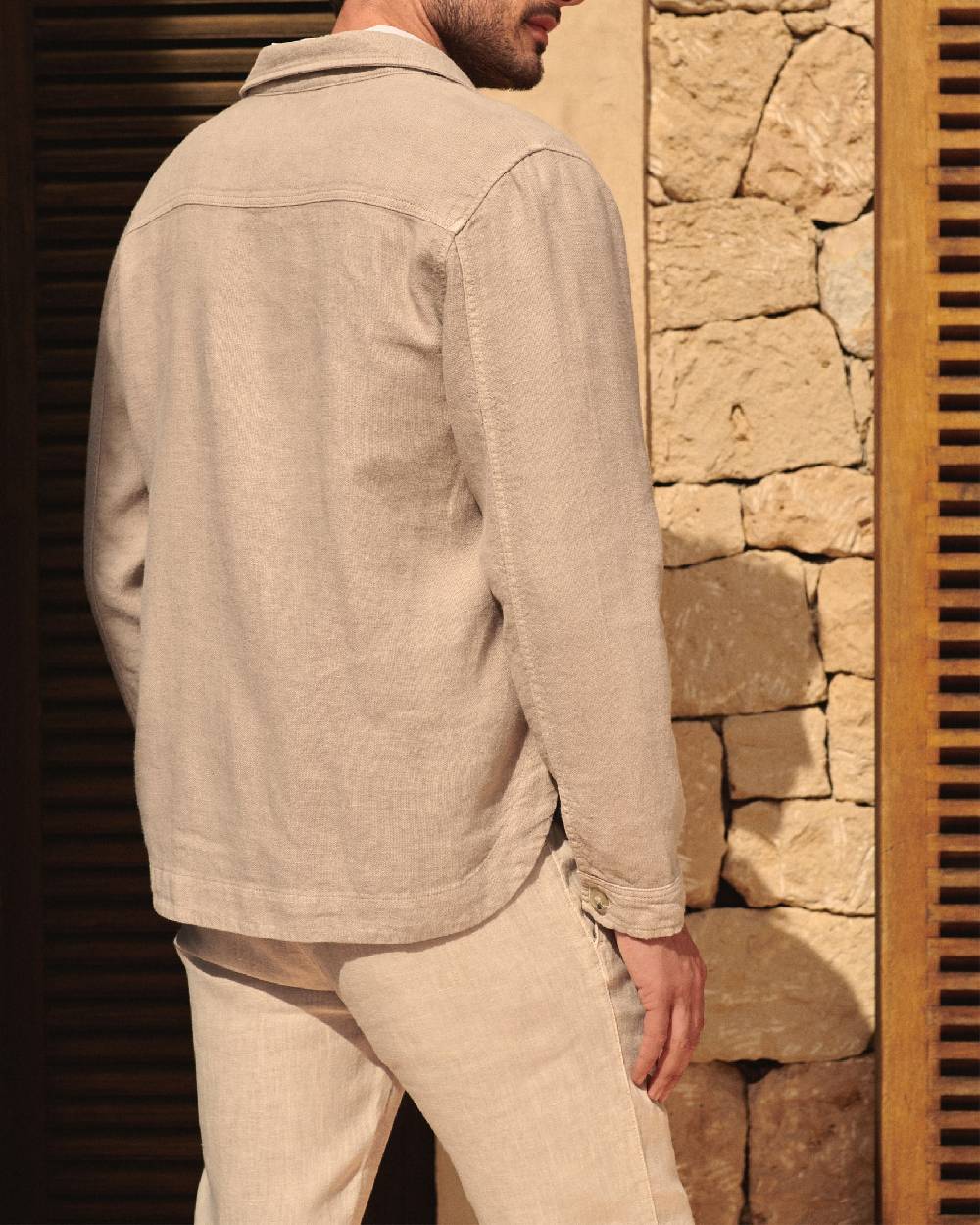 Manebí Linen Sahara Over Jacket - Kaki Beige Saldi