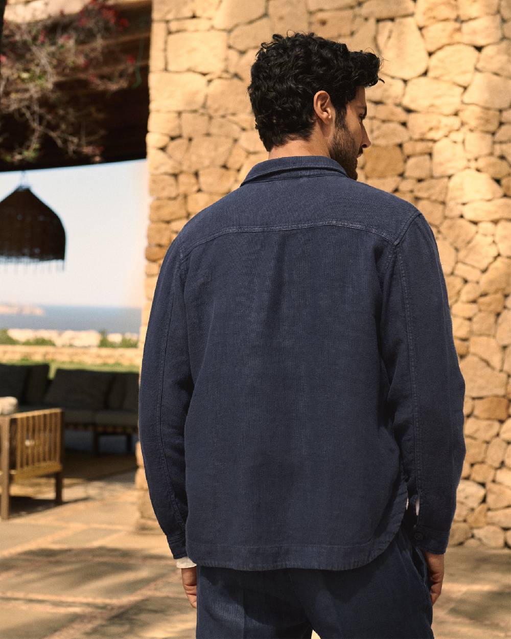 Manebí Linen Sahara Over Jacket - Night Blue Vendita Calda