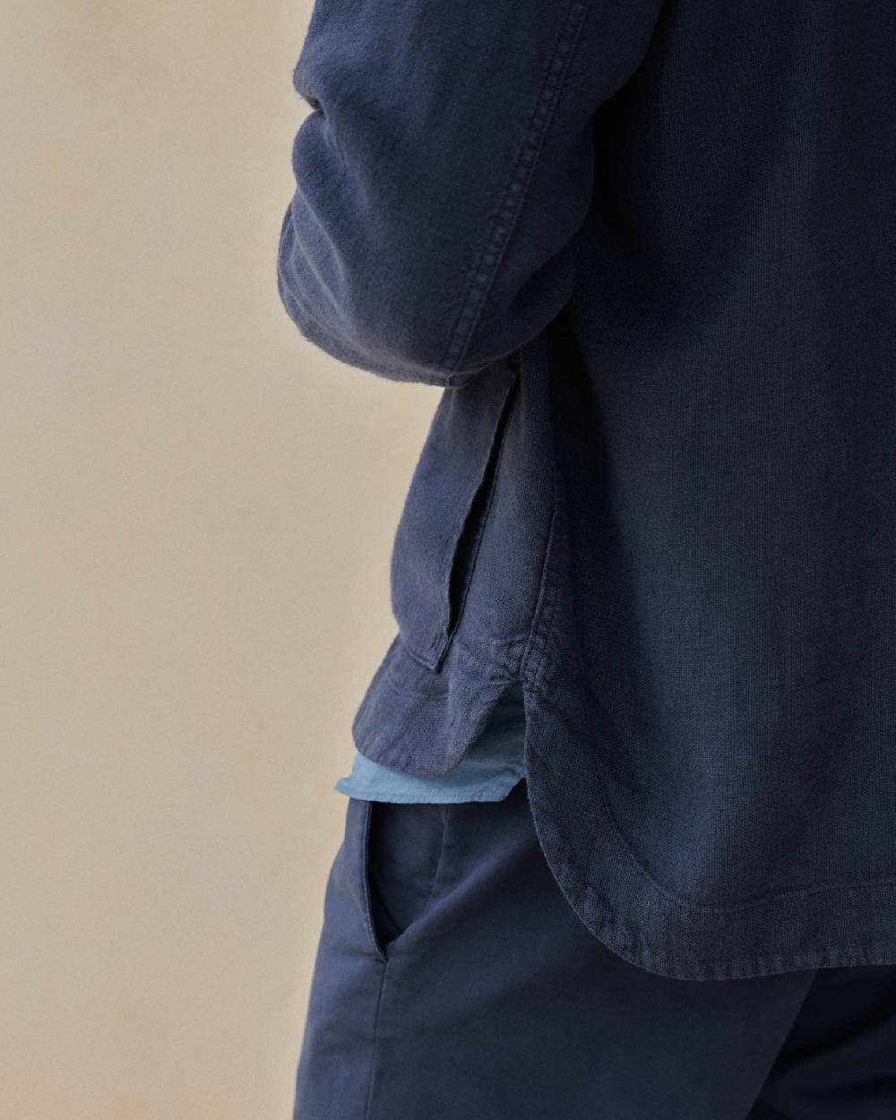 Manebí Linen Sahara Over Jacket - Night Blue Vendita Calda