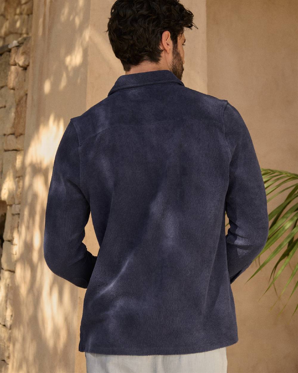 Manebí Organic Terry Cotton|Antonello Polo Shirt - Long Sleeves Navy Saldi Di Fabbrica