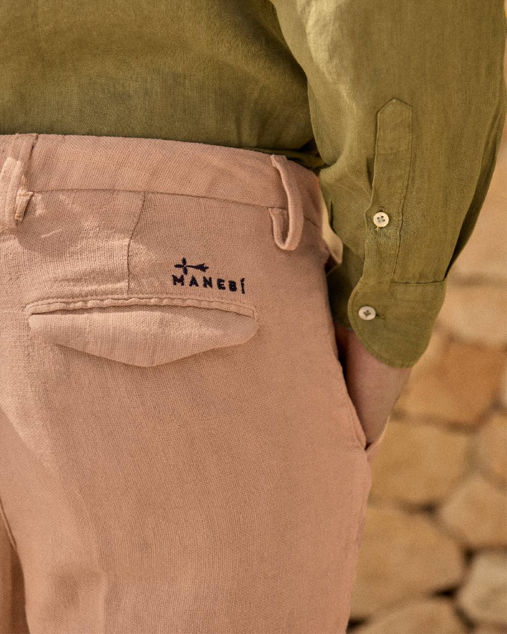 Manebí Woven Linen Milano Trousers - Spanish Villa Italia