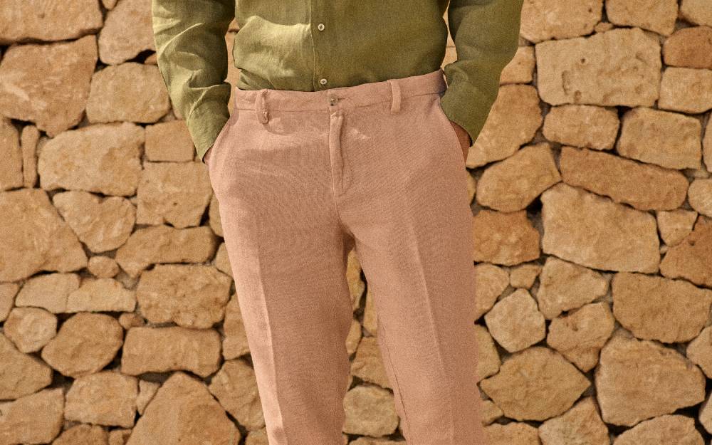 Manebí Woven Linen Milano Trousers - Spanish Villa Italia