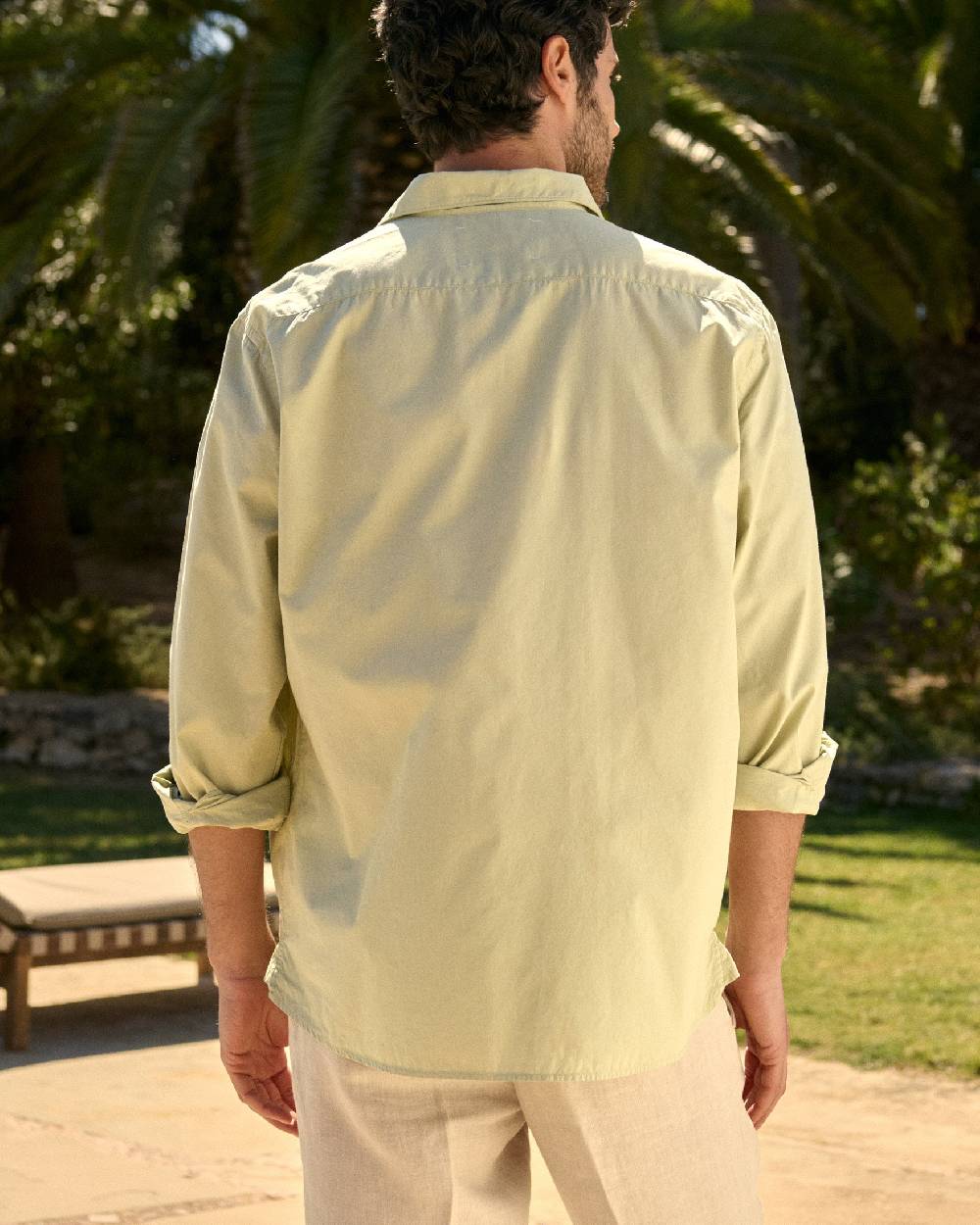 Manebí Poplin Panama Shirt - Light Green In Linea