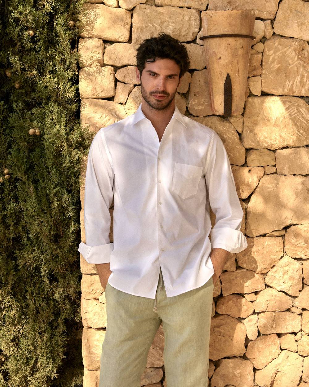 Manebí Poplin Panama Shirt - Off White Qualità