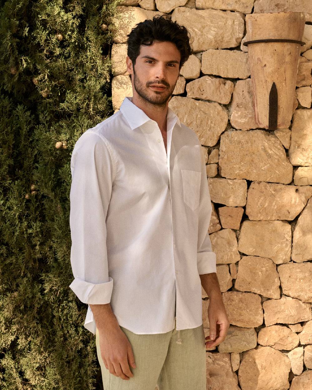 Manebí Poplin Panama Shirt - Off White Qualità