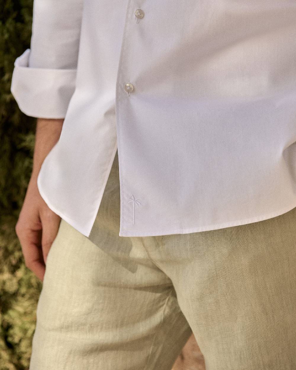 Manebí Poplin Panama Shirt - Off White Qualità