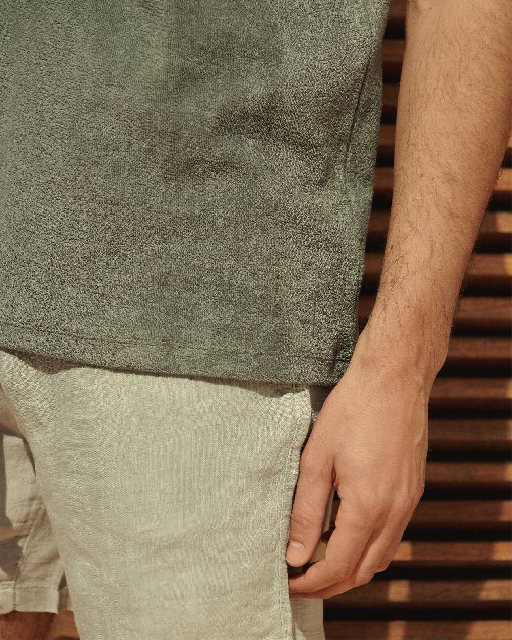 Manebí Terry Cotton Emilio T-Shirt - Made in Portugal Kaki Terry Cotton Qualità Garantita