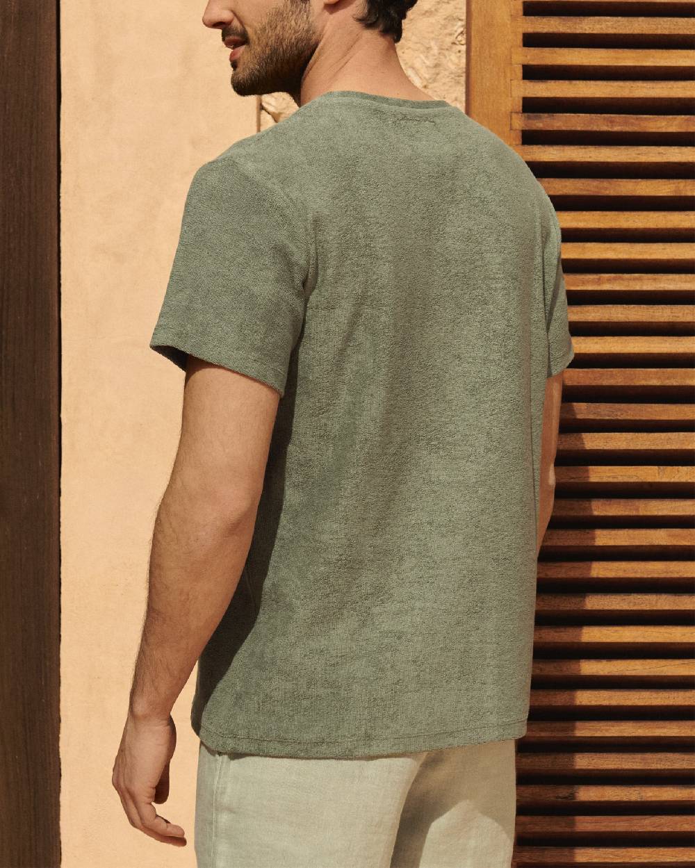 Manebí Terry Cotton Emilio T-Shirt - Made in Portugal Kaki Terry Cotton Qualità Garantita