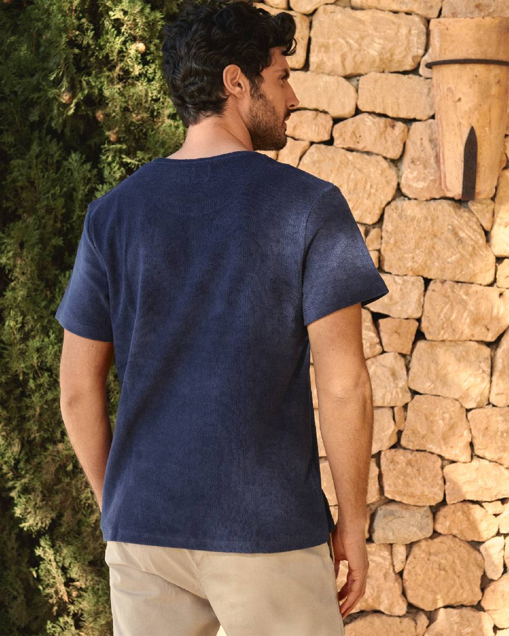 Manebí Organic Terry Cotton Emilio T-Shirt - Navy Prezzo Ridotto