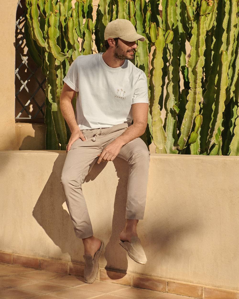 Manebí Organic Terry Cotton Lucca Cap - Embroidered Logo Sand Sconto