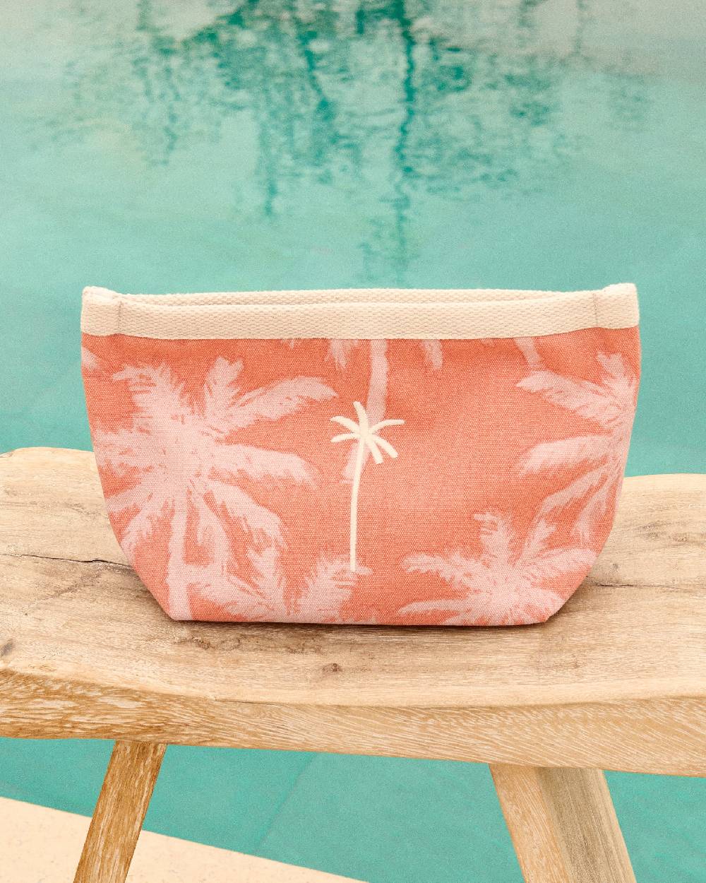 Manebí Canvas Tender2Tote - Sunbaked \u0026 Cream Pink Maxi Palm Vendita Economica