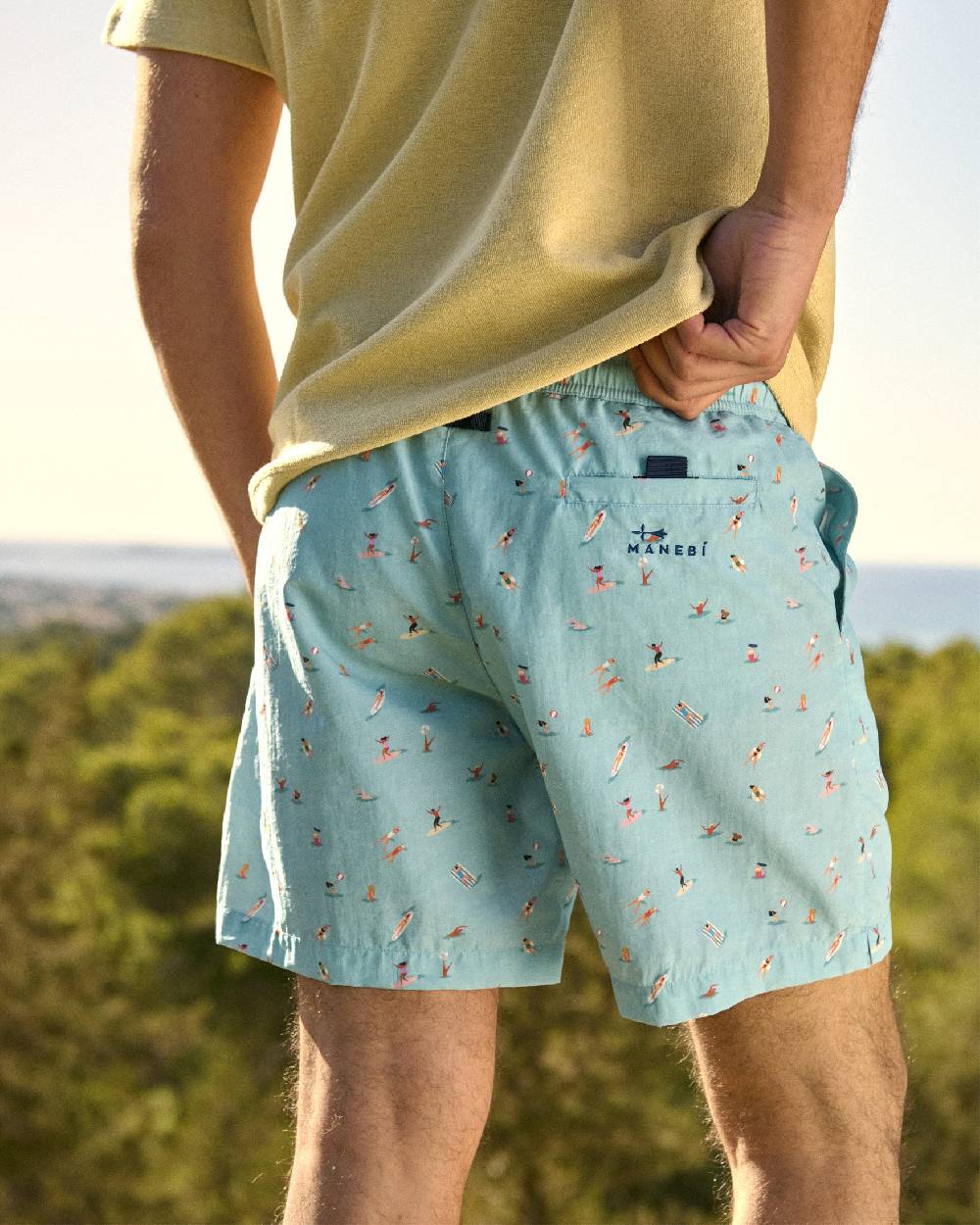 Manebí Printed Swim Shorts - Kids In The Sea Qualità