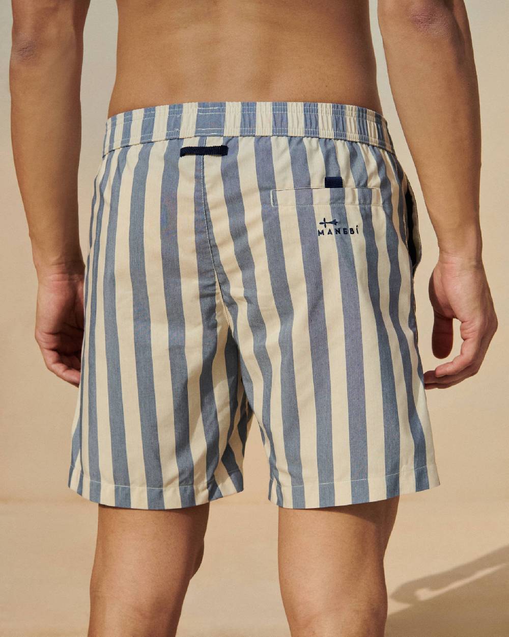 Manebí Printed Macro Stripes Swim Shorts - Navy Blue Macro Stripes Soddisfazione Garantita