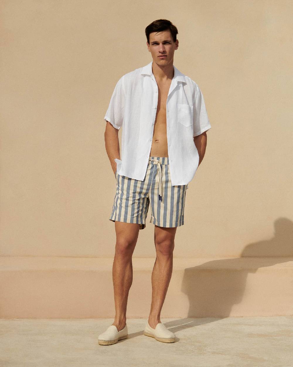 Manebí Printed Macro Stripes Swim Shorts - Navy Blue Macro Stripes Soddisfazione Garantita