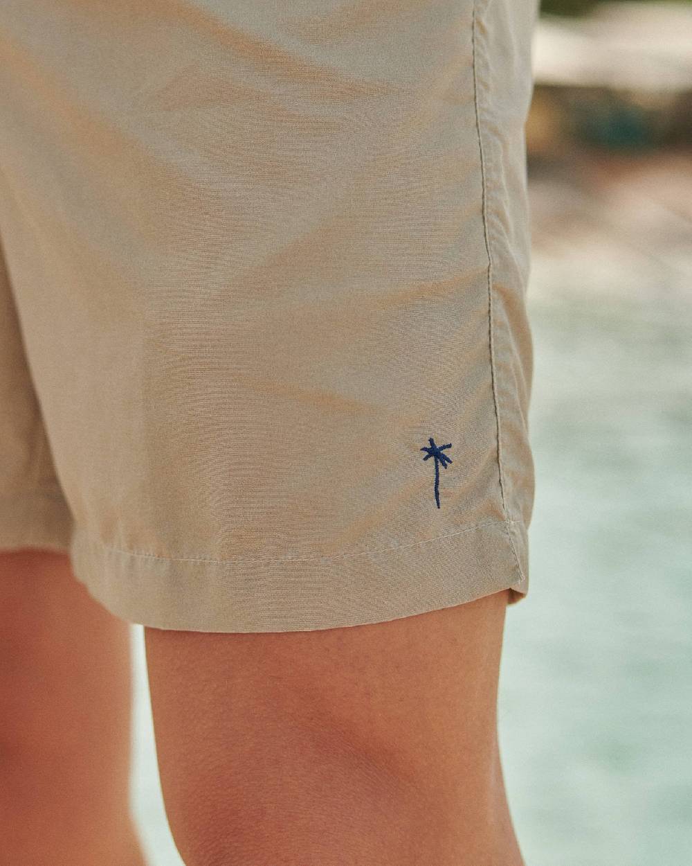 Manebí Solid Color Swim Shorts - Stone Washed Faded Beige Qualità Garantita