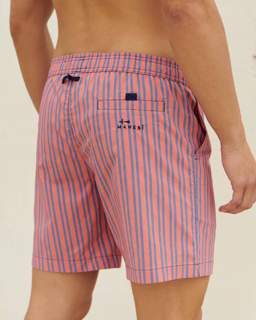 Manebí Printed Swim Shorts - Red And Navy Blue Shopping Online