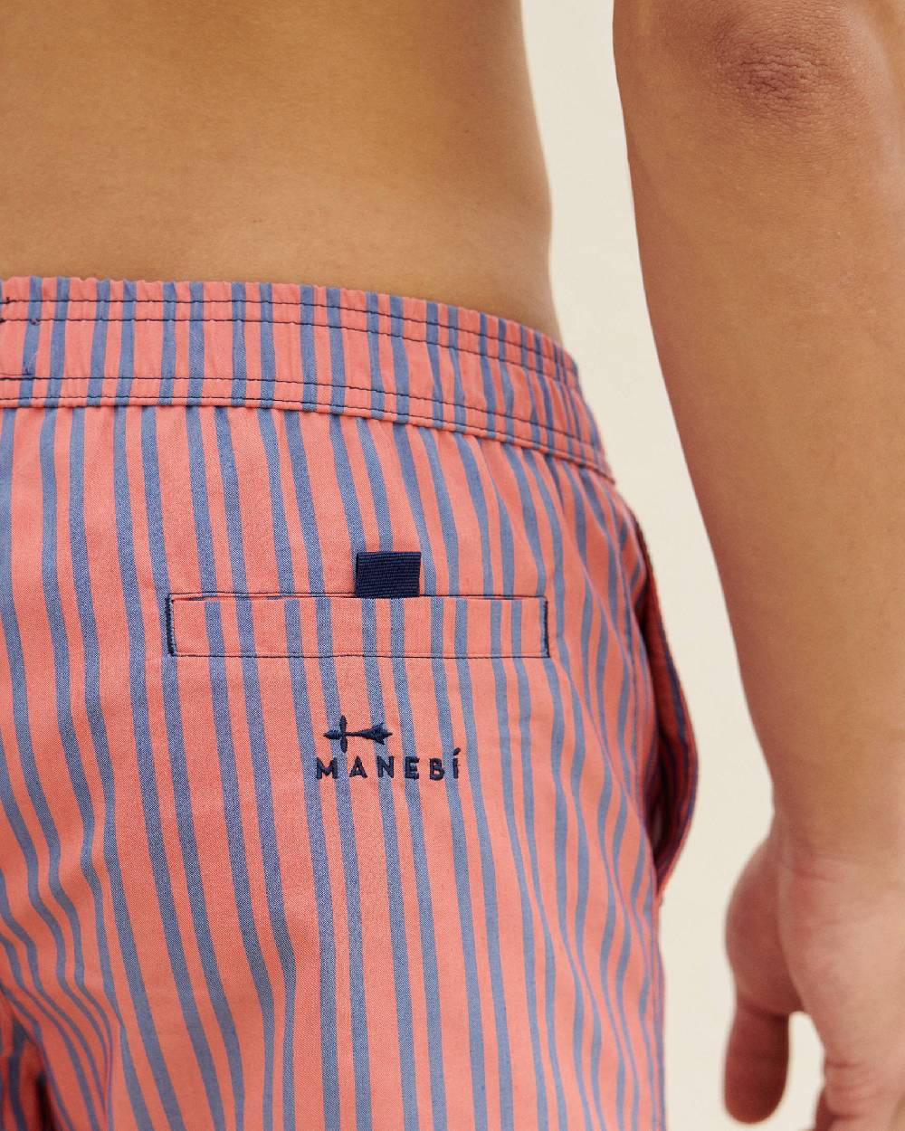 Manebí Printed Swim Shorts - Red And Navy Blue Shopping Online