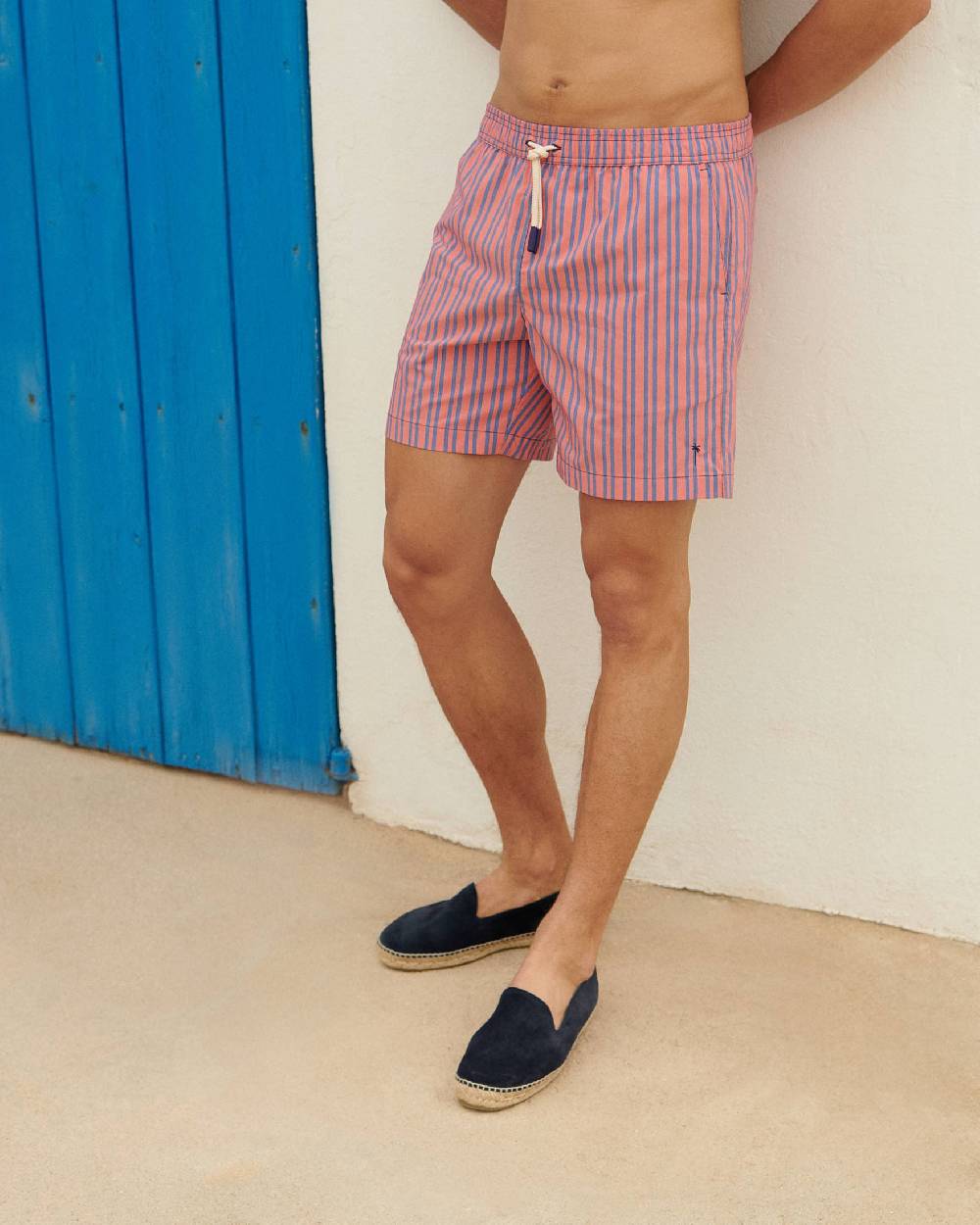 Manebí Printed Swim Shorts - Red And Navy Blue Shopping Online
