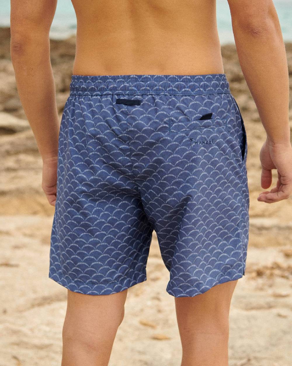 Manebí Sketched Waves Swim Shorts - Washed Print Navy Sketched Waves Prezzo Ridotto