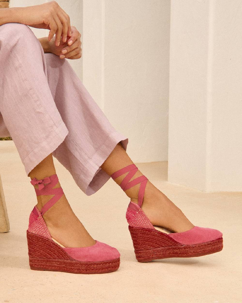 Manebí Soft Suede Wedge Espadrilles - Terracotta On Tone Offerte giornaliere