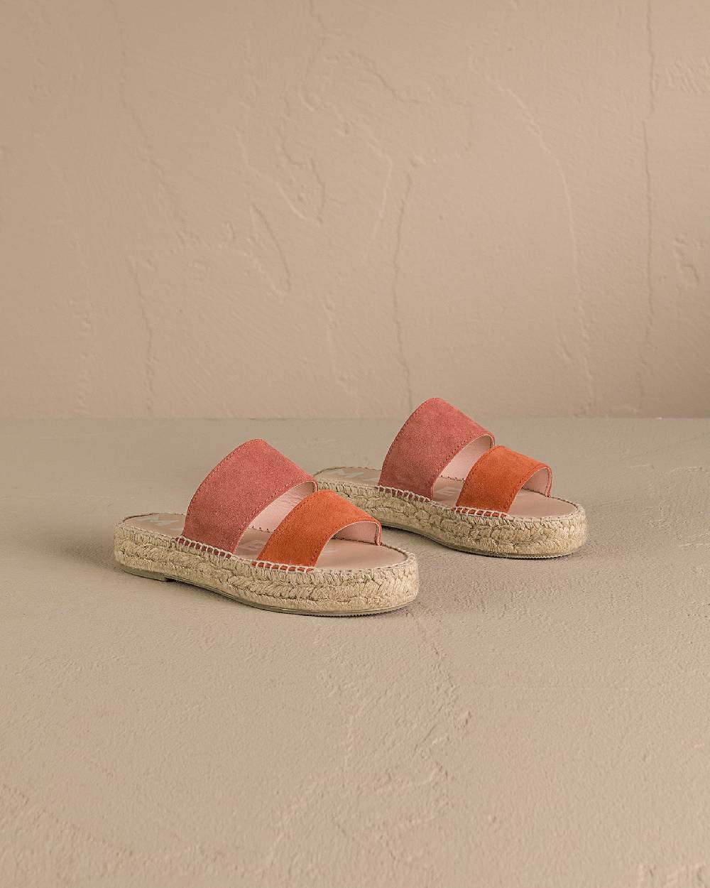 Manebí Suede Two Bands|Double Sole Sandals - Terracotta And Orange Rust Hotsell